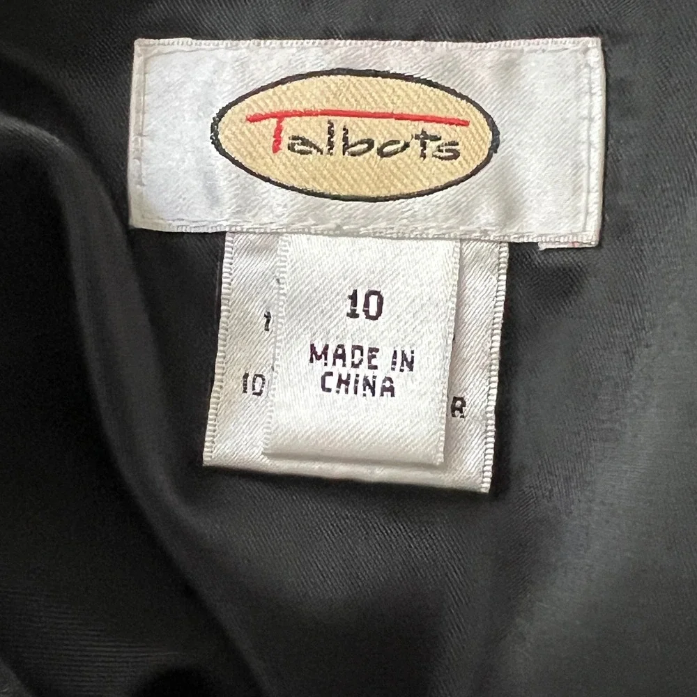 Talbots Black‎ Leather  Pencil Skirt Sz 10 Classic Minimal Capsule Old MoneyChic